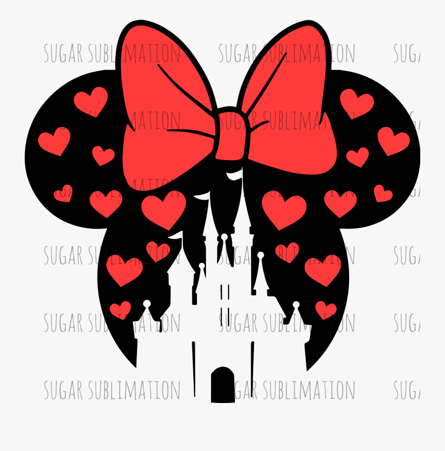 Mickey Mouse Silhouette With Castle, Transparent Clipart