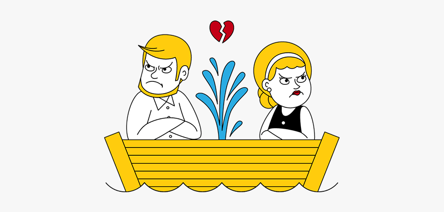 Sinking Love Boat, Transparent Clipart