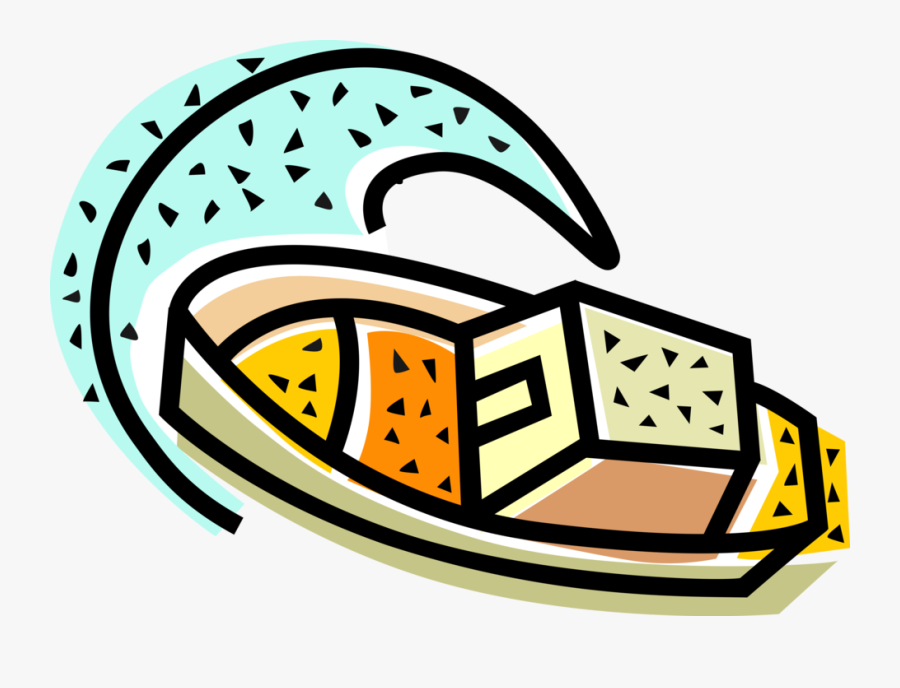 Vector Illustration Of Watercraft Boat Vessel Tossed, Transparent Clipart