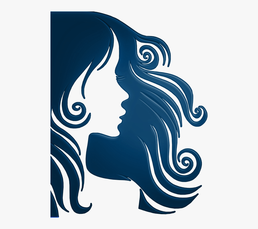 Long Hair Silhouette Png, Transparent Clipart