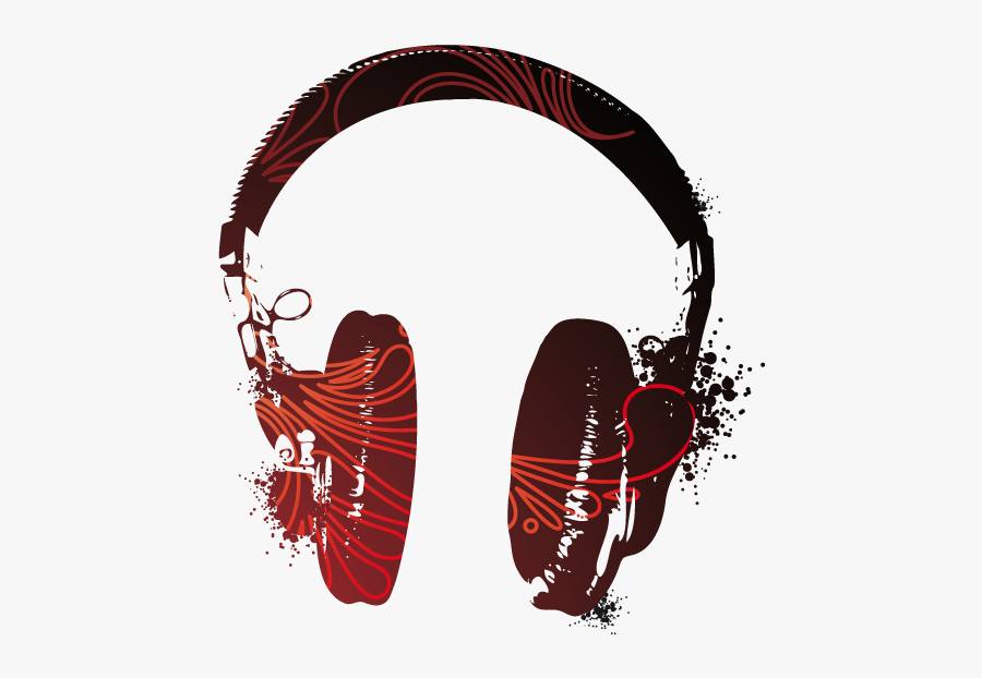 Headphones Stencil, Transparent Clipart