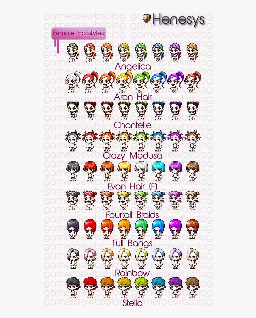 Henesys, Angelica, Aran Hair, Chantelle, Crazy Medusa, - Maplestory Vip Hairstyles, Transparent Clipart