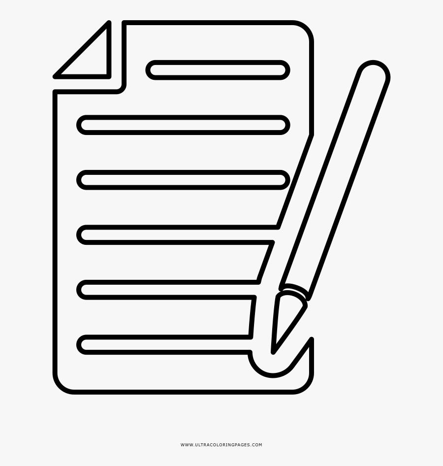 Paper And Pencil Coloring Page - Line Art, Transparent Clipart