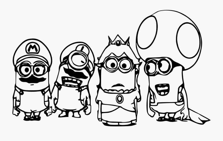 Minion Mario Coloring Pages, Transparent Clipart