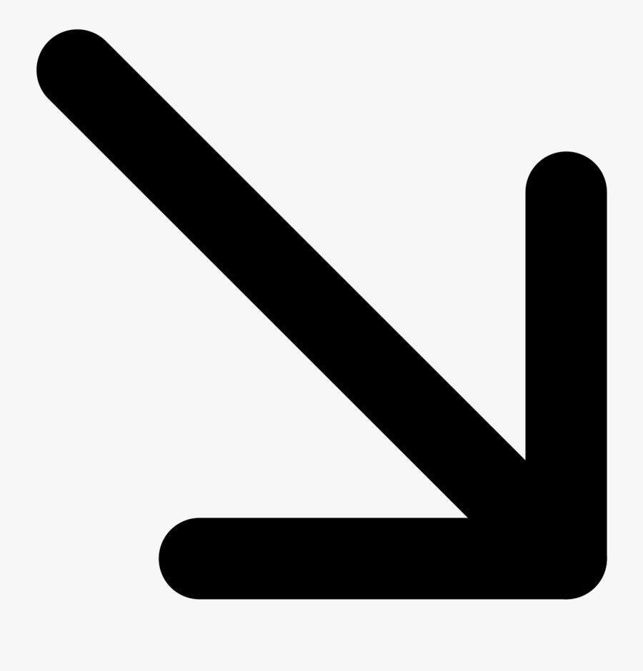 Feathered Arrow Png - Arrow Pointing Diagonally Down, Transparent Clipart