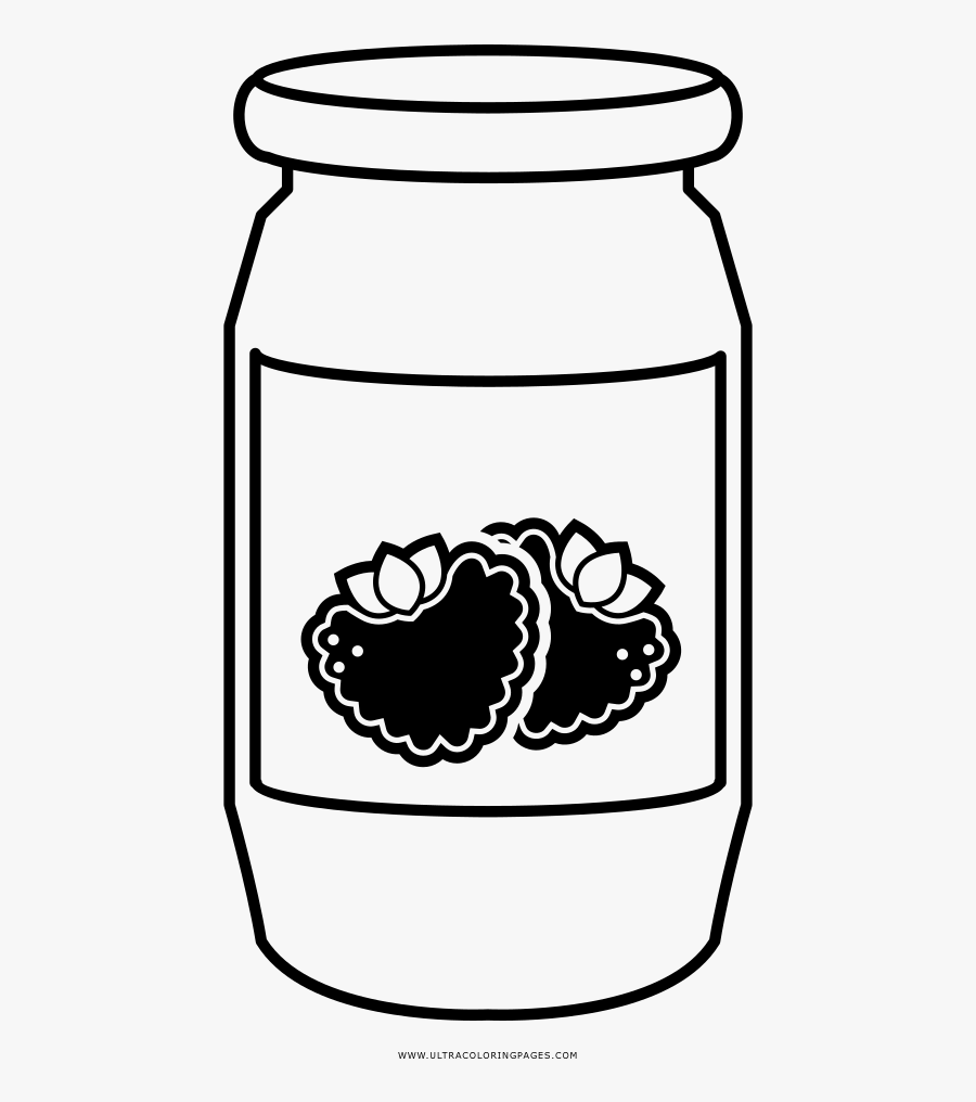 Blackberry Jam Coloring Page - Jam Jar Coloring Page, Transparent Clipart