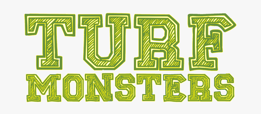 Turf Monsters Logo In Olive And Green Colors Spelled - Illustration, Transparent Clipart