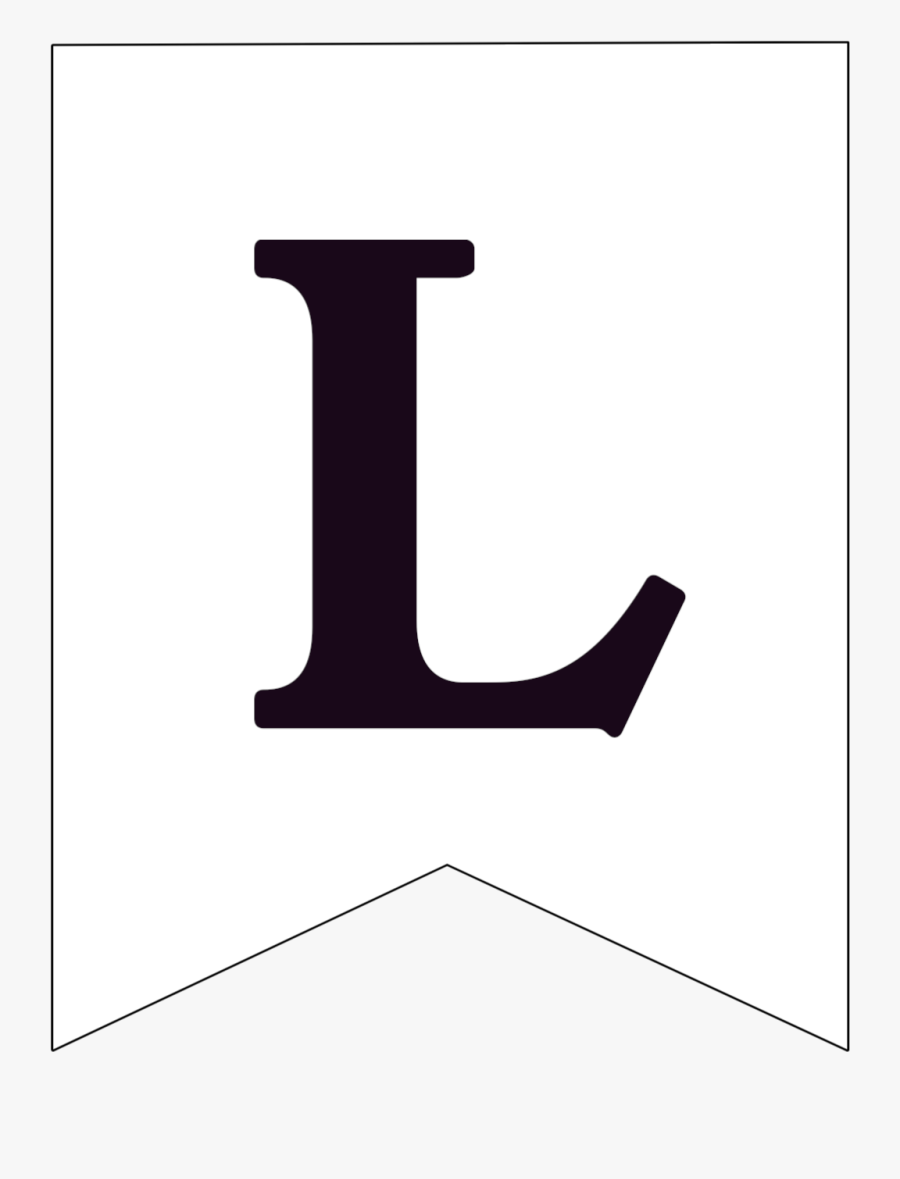 Free Printable Black And White Pennant Banner Letter, Transparent Clipart