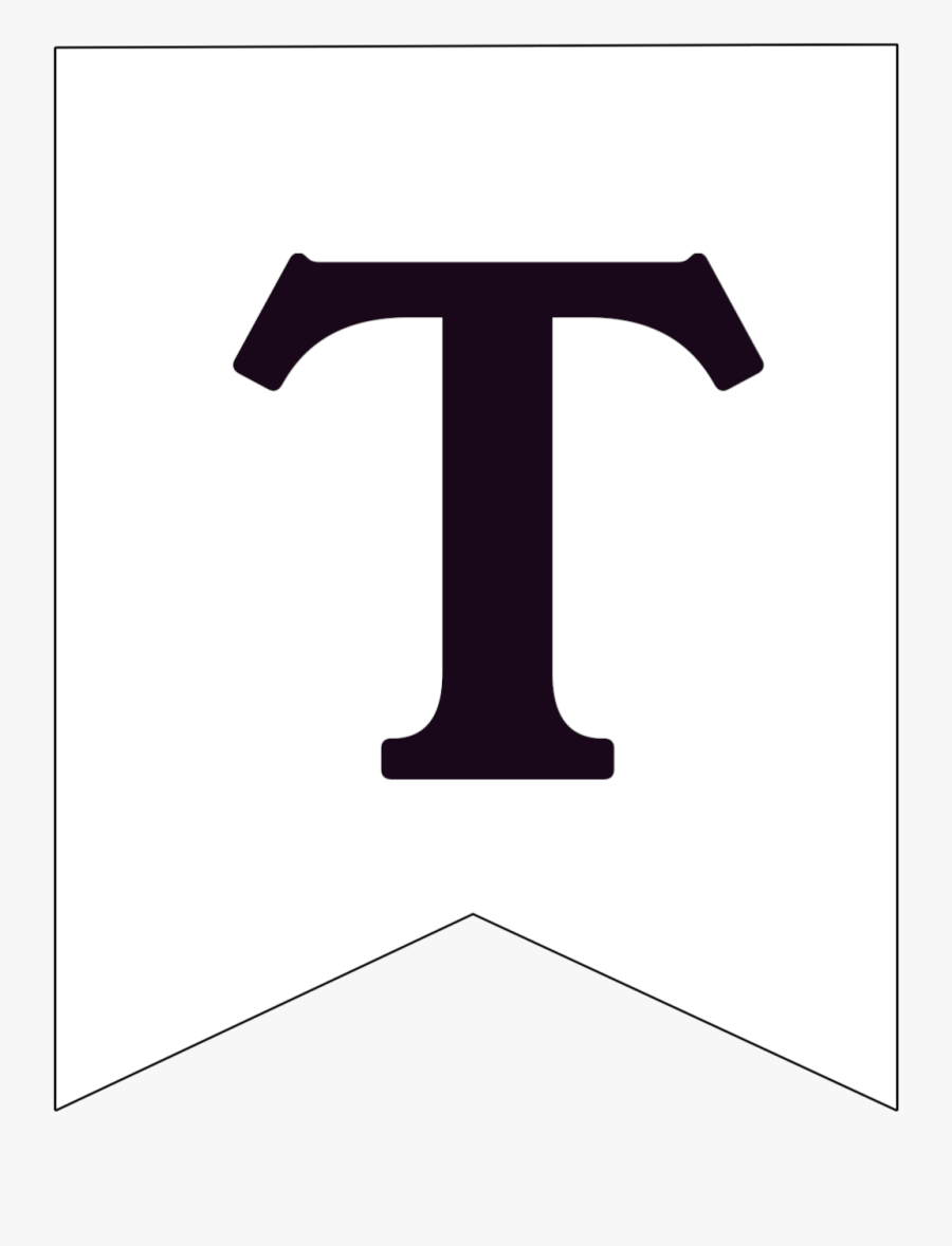 Free Printable Black And White Pennant Banner Letter - Cross, Transparent Clipart