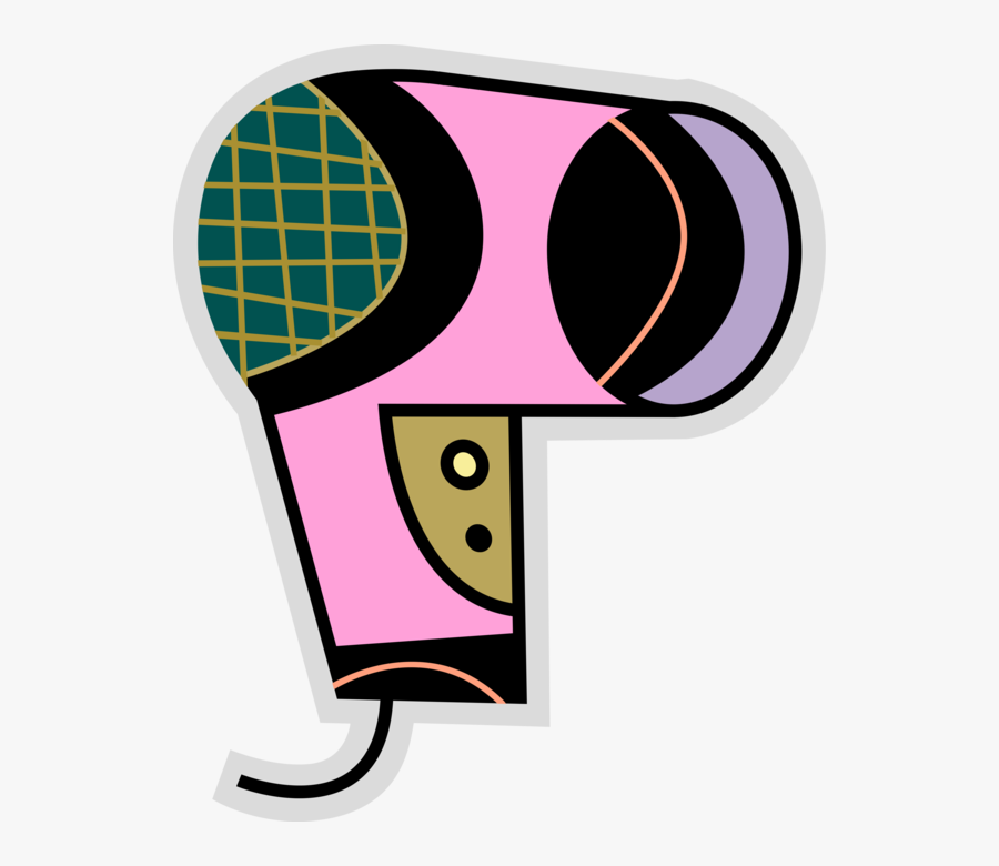 Vector Illustration Of Portable Electric Hair Dryer, Transparent Clipart