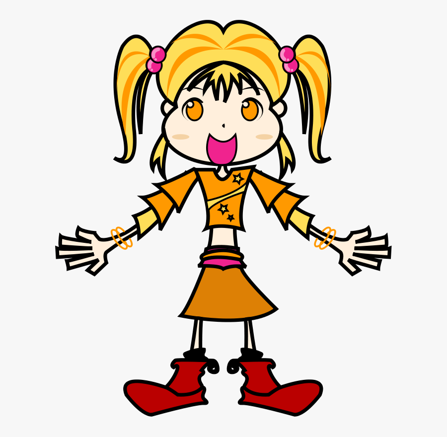 Girl, Happy, People, Smile, Woman, Yellow - Klipart Holka Png, Transparent Clipart