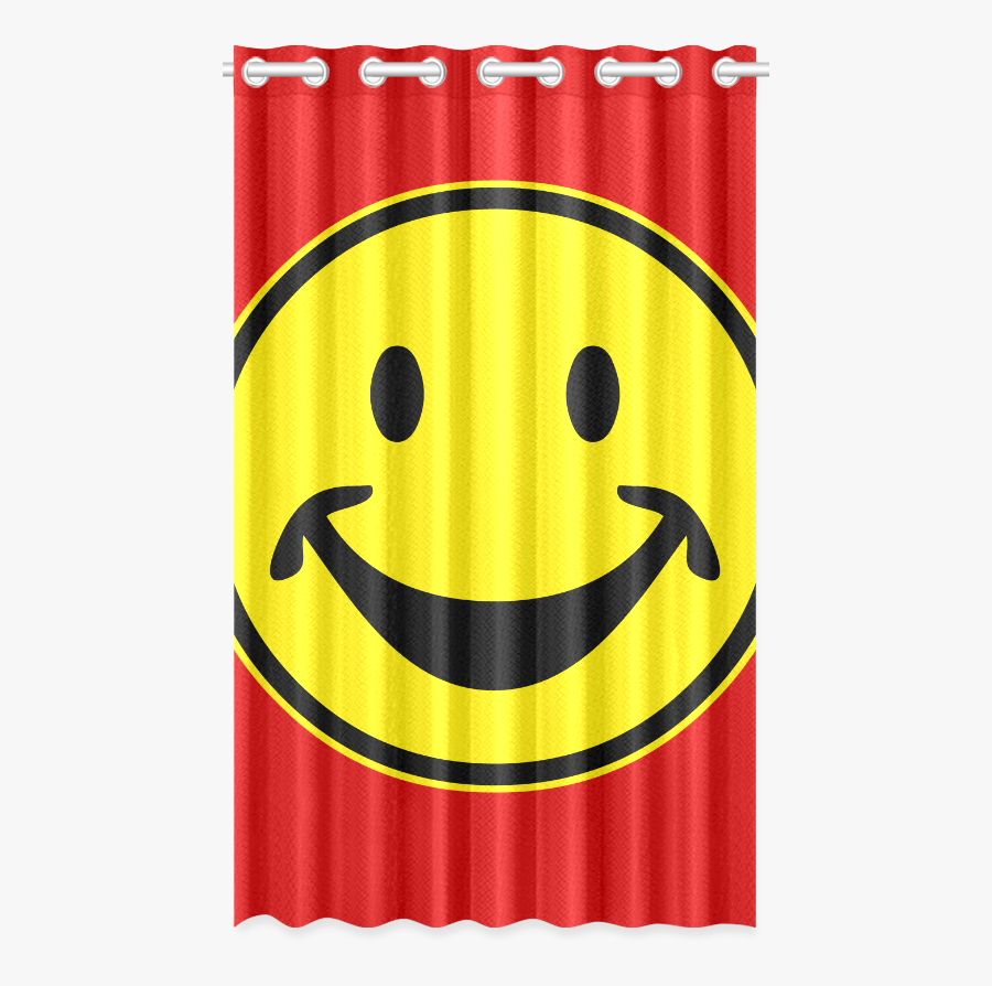 Funny Yellow Smiley For Happy People New Window Curtain - Blackout Rainbow Curtains, Transparent Clipart