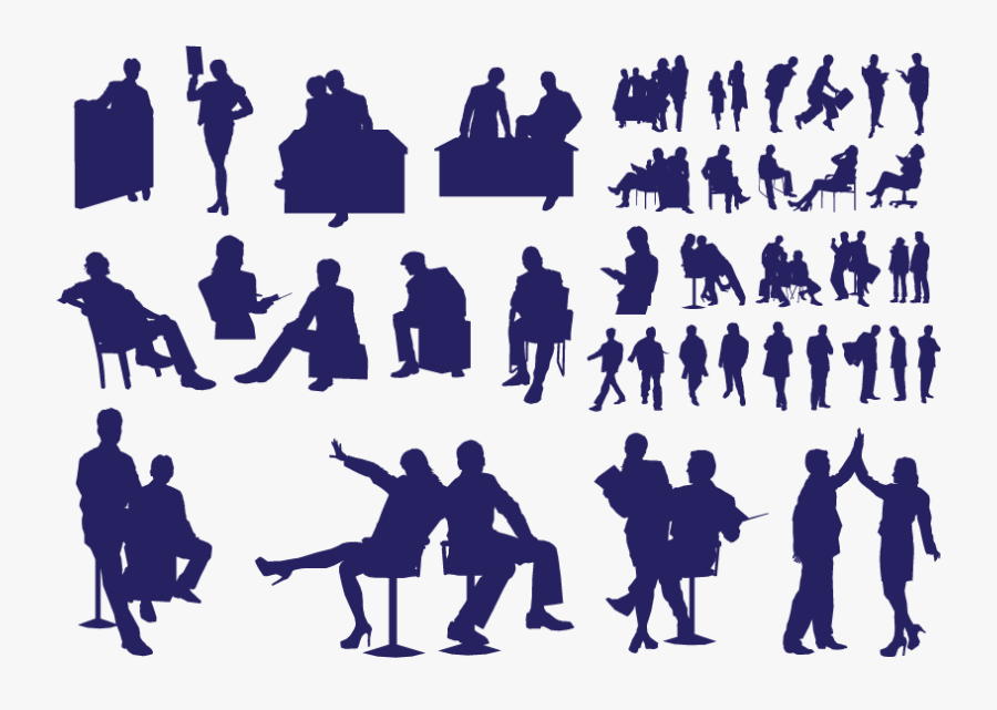 Silhouette Businessperson Clip Art - Sitting People Brush Photoshop, Transparent Clipart