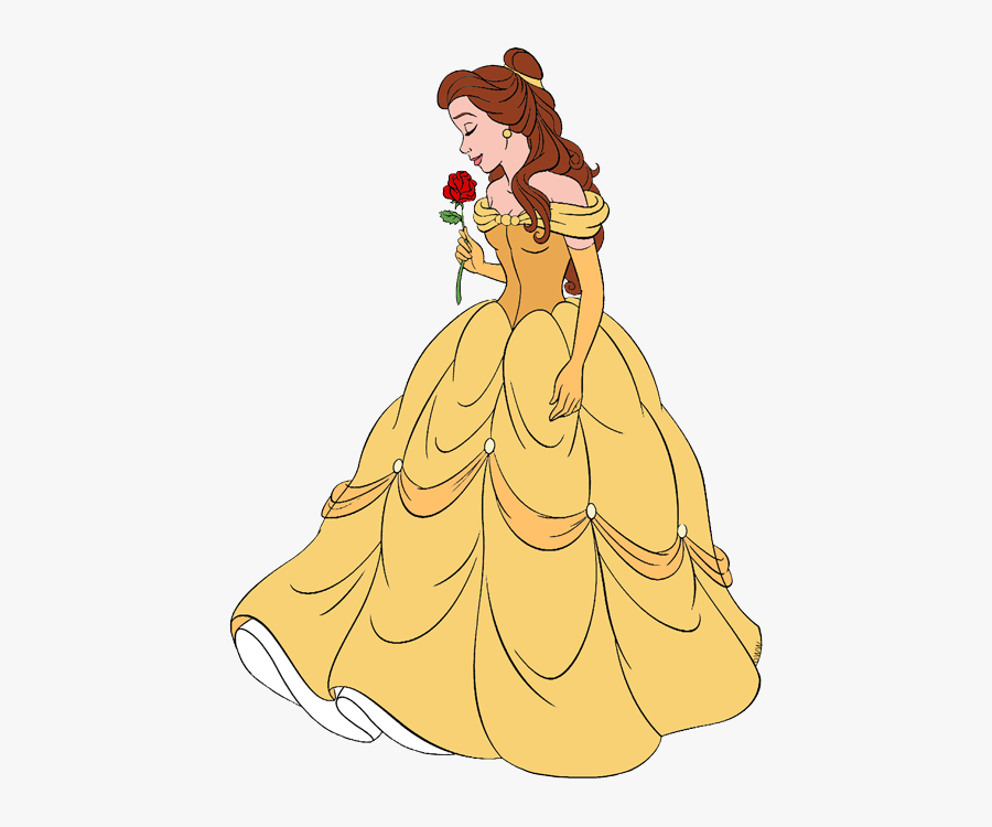 Beauty And The Beast Belle Holding Rose, Transparent Clipart