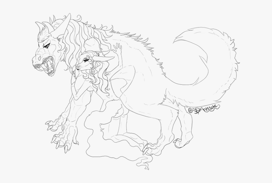 Beauty And The Beast Lineart - Line Art, Transparent Clipart