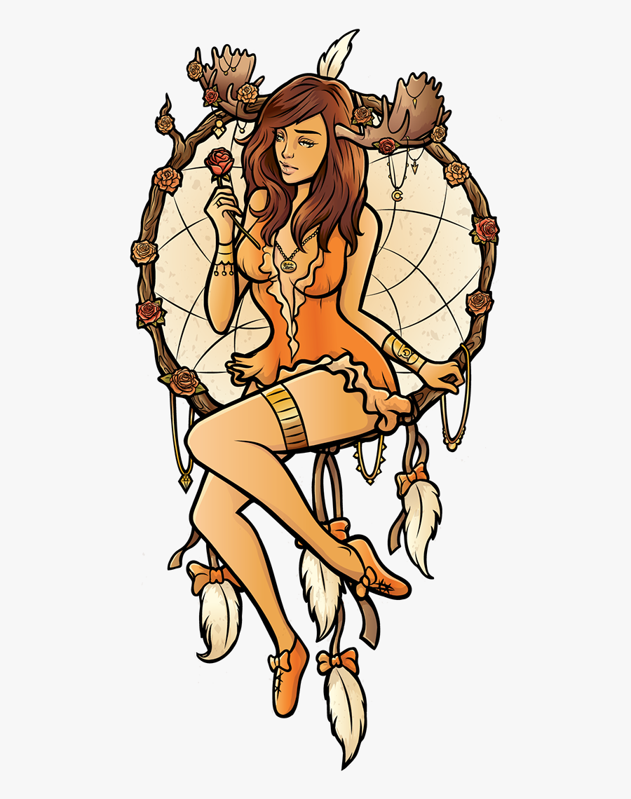 Girl Dream Catcher Art, Transparent Clipart