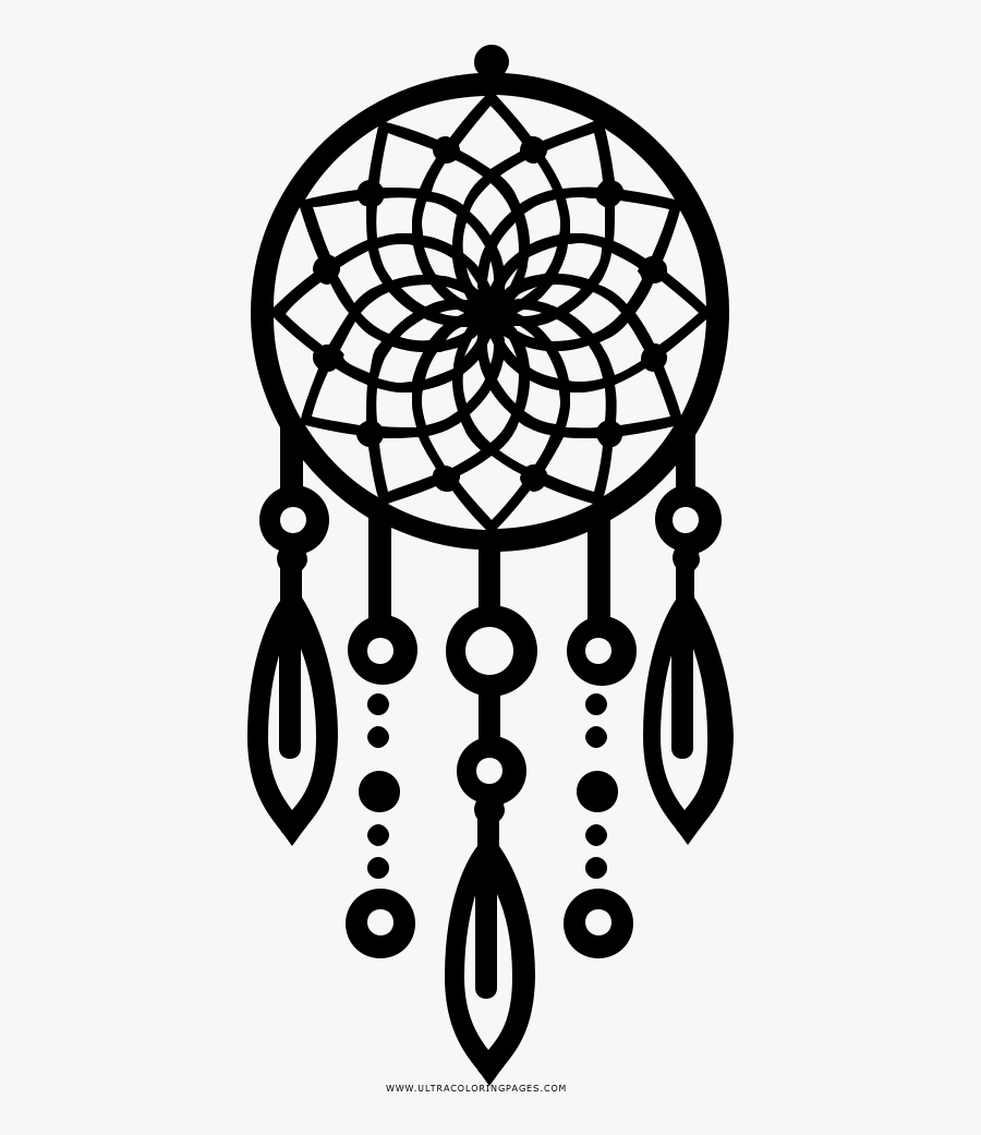 Dreamcatcher Coloring Page - Icon Dream Catcher Png, Transparent Clipart