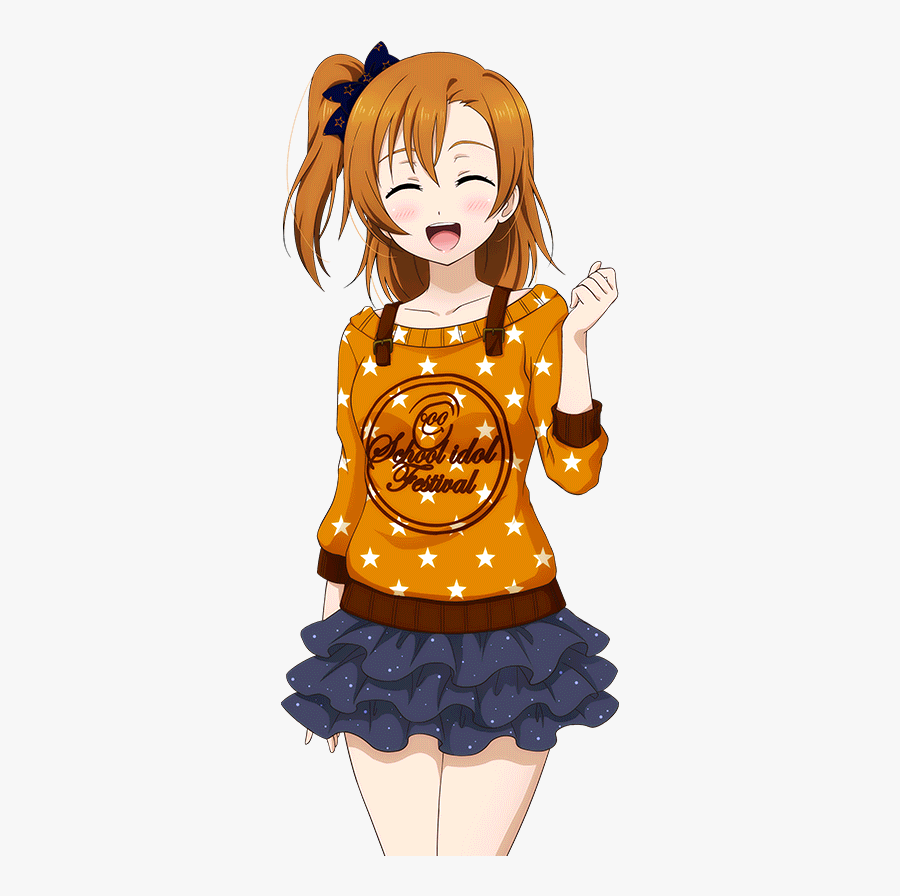 Cartoon,brown Design,long Hair,clip Art,style - Honoka Love Live Render, Transparent Clipart