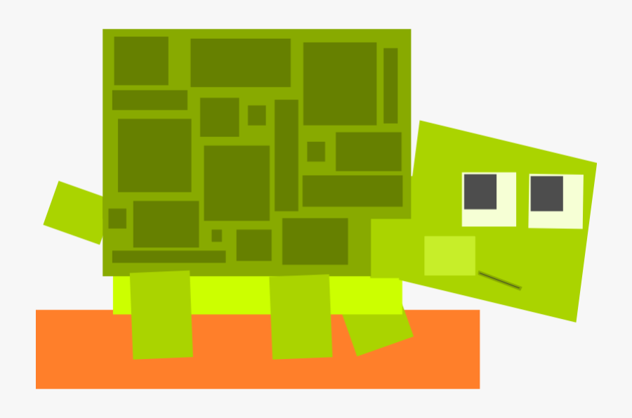 Square Animal Cartoon Turtle - Animals Made Out Of Squares, Transparent Clipart