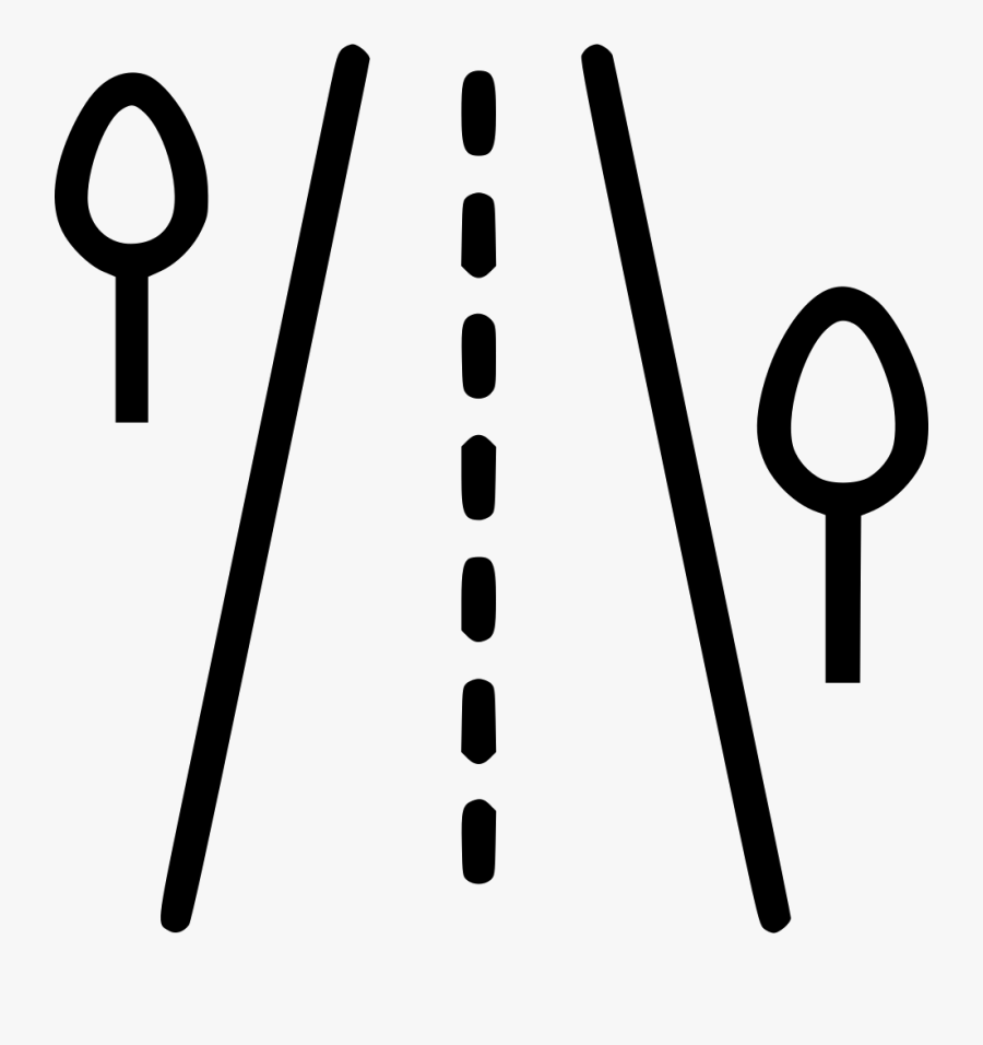 Road Travel Highway Tree Car - Black And White Car On Road Clipart, Transparent Clipart