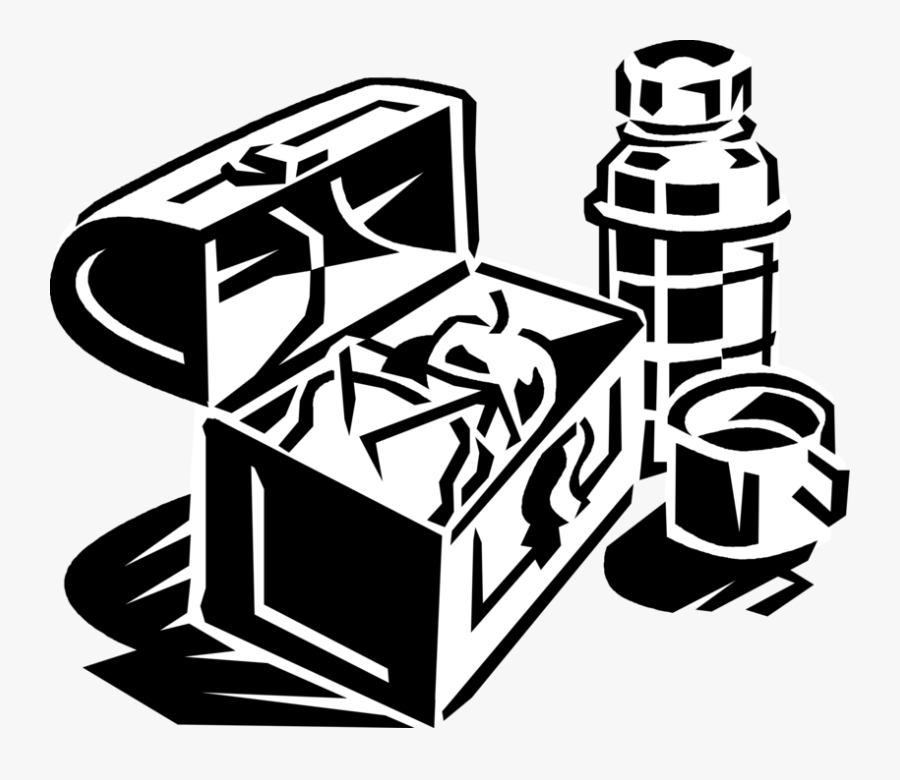 Vector Illustration Of Lunchbox With Lunch Snack Sandwich, - Tiffin Box Clip Png, Transparent Clipart