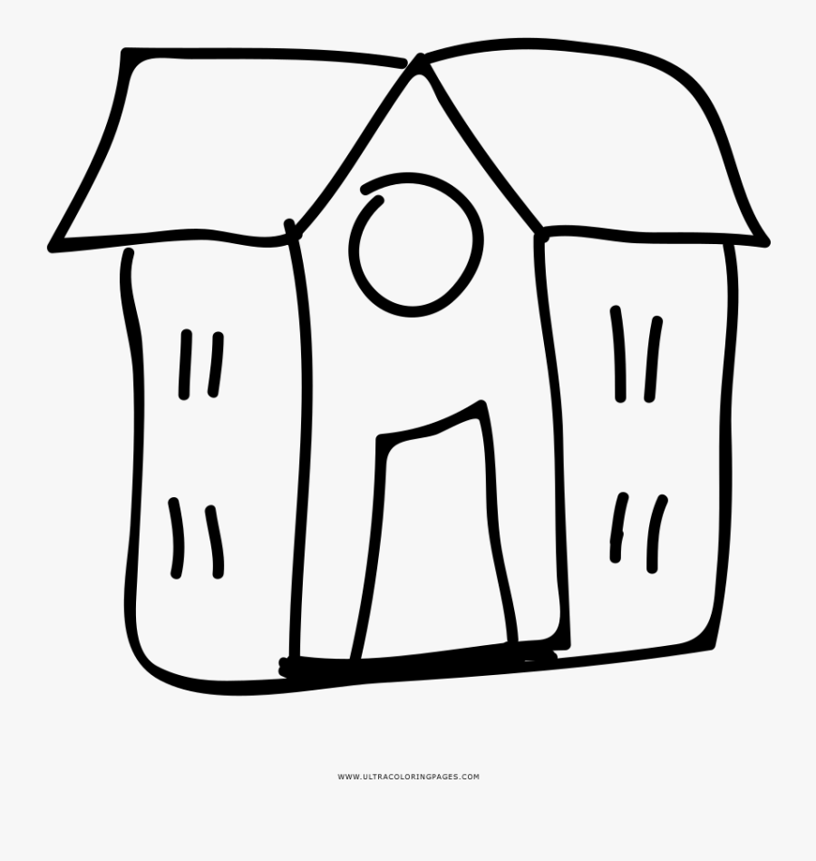 Mansion Coloring Page - Line Art, Transparent Clipart