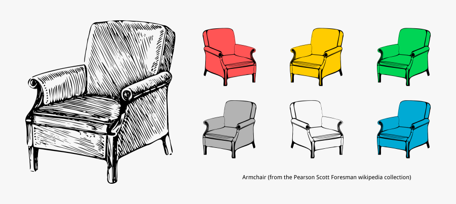This Free Icons Png Design Of Stylised Armchair - Single Sofa Clip Art, Transparent Clipart