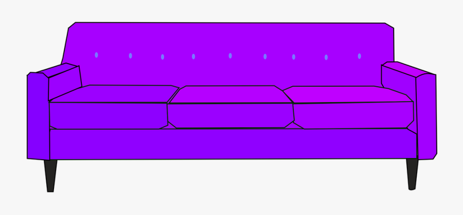 Clipart - Purple Sofa - Studio Couch, Transparent Clipart