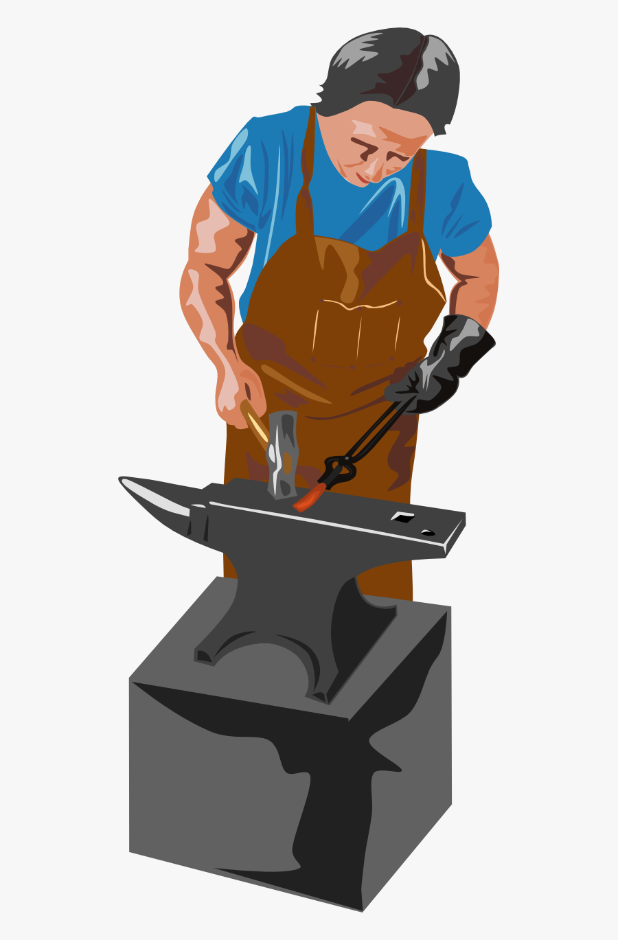 Blacksmith And Tools - Blacksmiths Clipart, Transparent Clipart