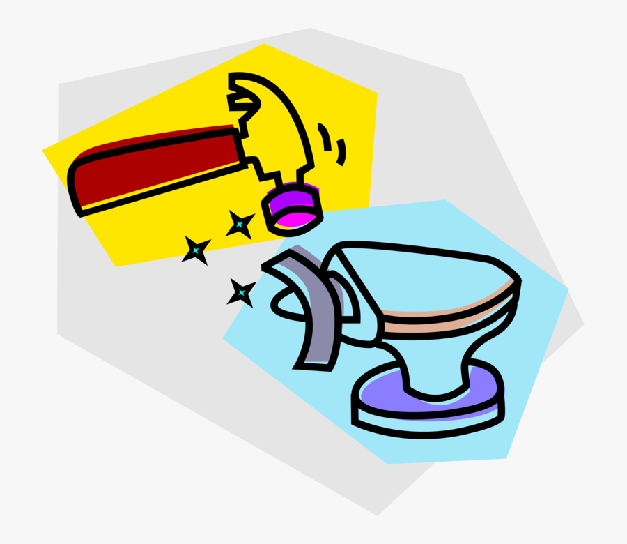 Vector Illustration Of Metal Work With Blacksmith"s - Luster Malleability Ductility Conductivity, Transparent Clipart