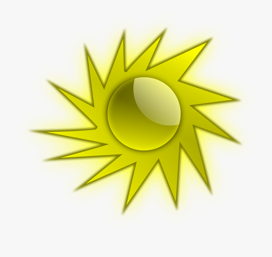 Transparent Spiky Circle Png - Vær Symbol Cool Sol, Transparent Clipart