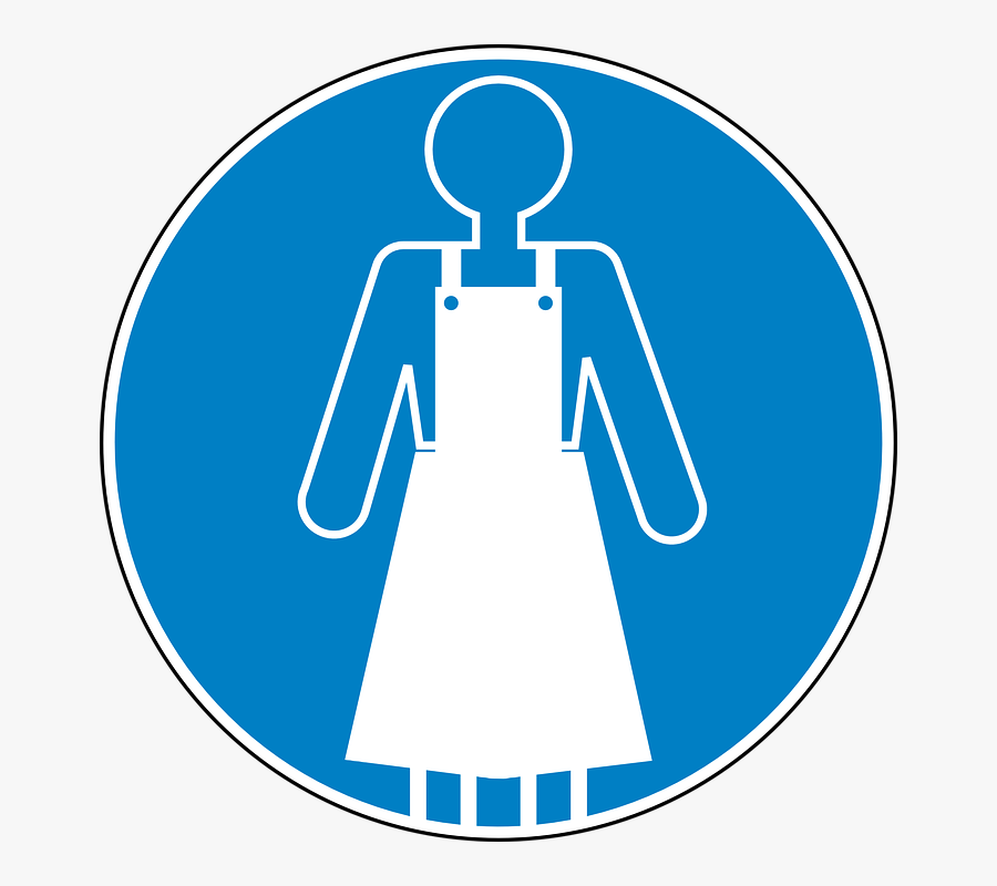 Apron, Safety, Blue, Sign, Symbol, Icon - Apron Safety Symbol, Transparent Clipart