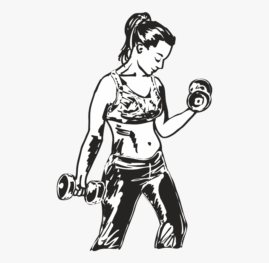 Transparent Workout Equipment Clipart - Girl Working Out Clipart, Transparent Clipart