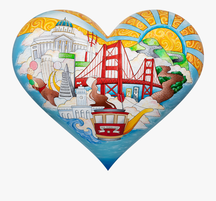 San Francisco Heart Icon, Transparent Clipart