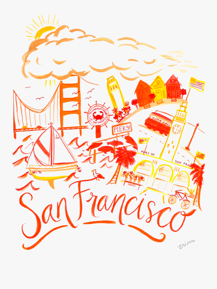 San Francisco Illustration, Transparent Clipart