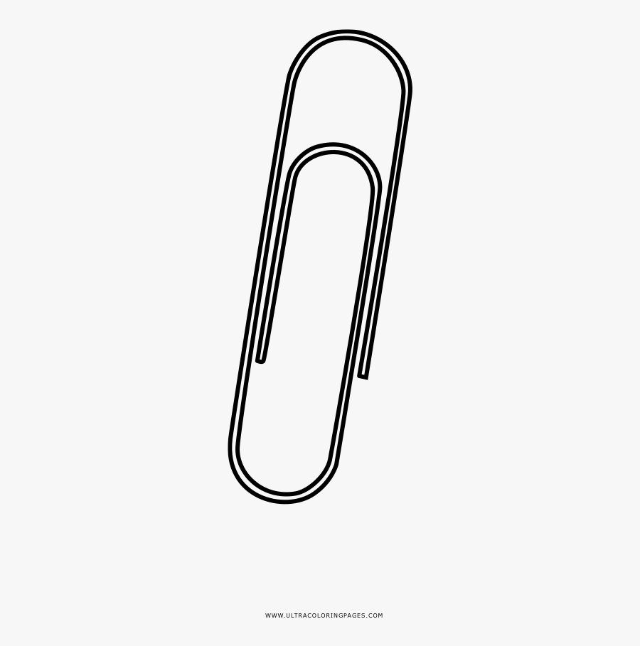 Paper Clip Coloring Page - Line Art, Transparent Clipart