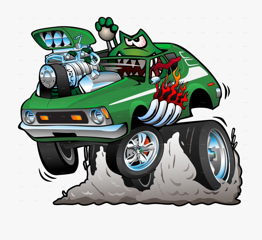 Hot Rod Cartoon, Transparent Clipart