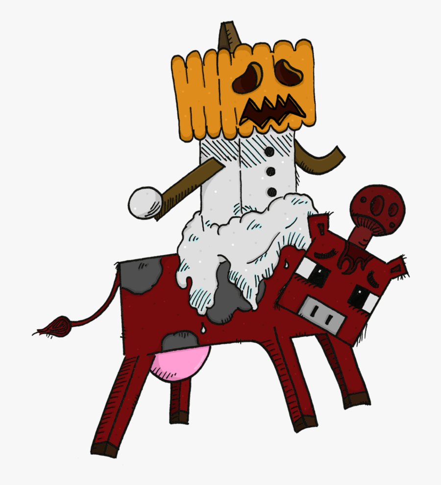 Snow Golem Mascot - Cartoon, Transparent Clipart