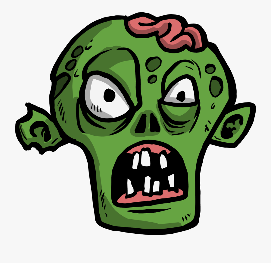 The Zombie Angry - Cartoon Zombie Head Png, Transparent Clipart