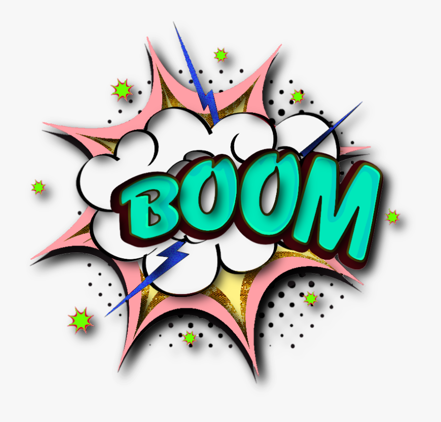 #boom #superhero #cyan #turquoise #shoutout #fight - Graphic Design, Transparent Clipart