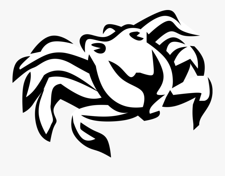 Vector Illustration Of Decapod Marine Crustacean Crab, Transparent Clipart