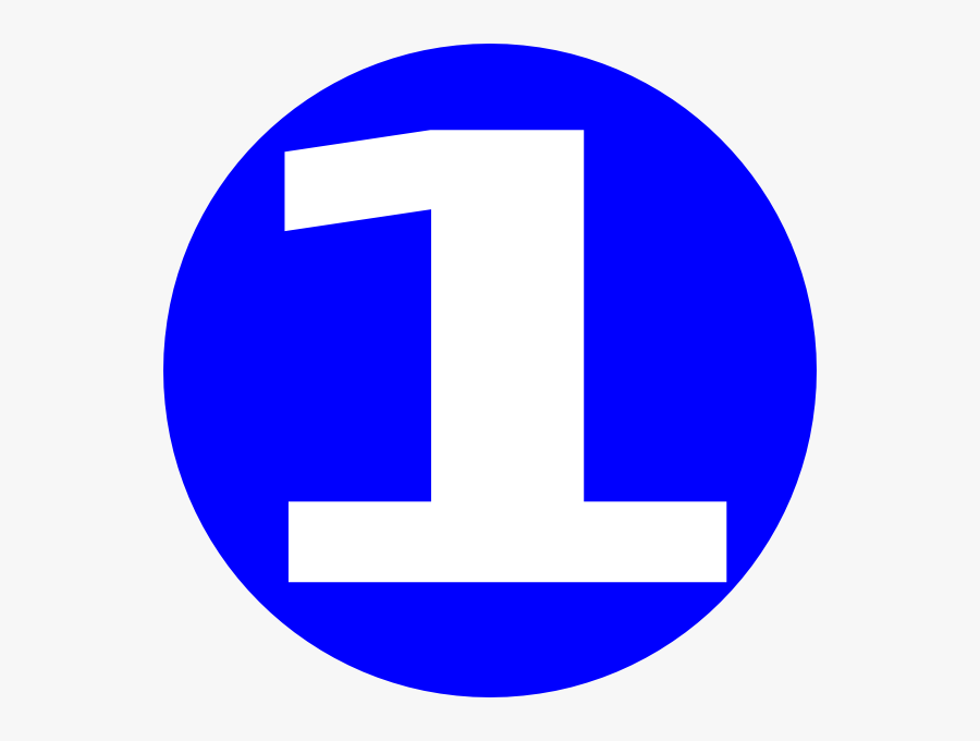 Number 1 In Blue Circle, Transparent Clipart