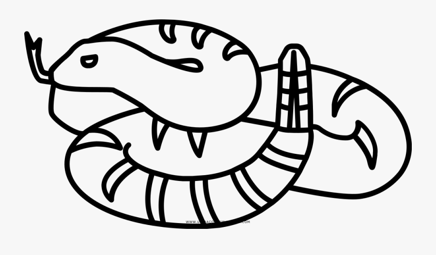 Rattle Snake Coloring Page - Line Art, Transparent Clipart