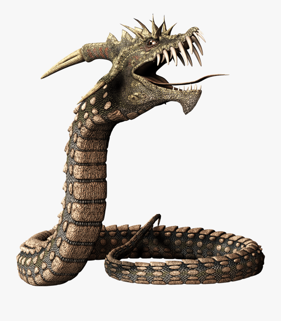 Rattlesnake - Snake With Dragon Head, Transparent Clipart