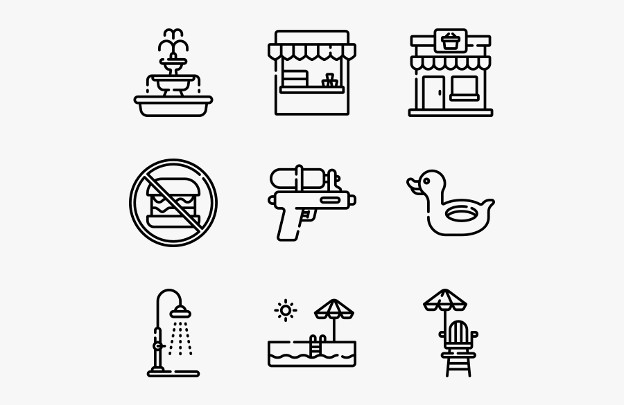 Water Park - Agriculture Icons, Transparent Clipart