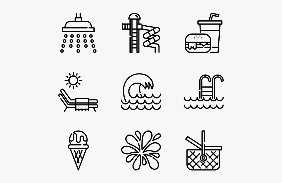 Water Park - Medieval Icons, Transparent Clipart