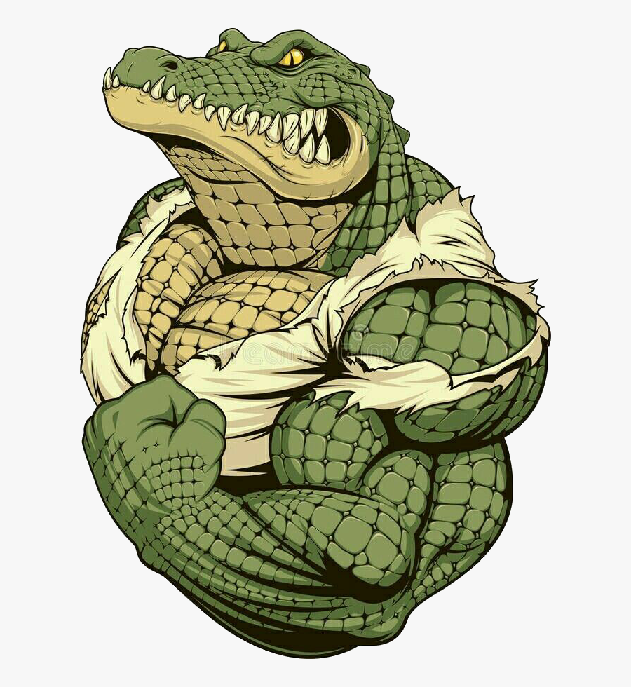 Crocodile Crocodilo Jacaré Alligator Cartoon - Strong Crocodile, Transparent Clipart