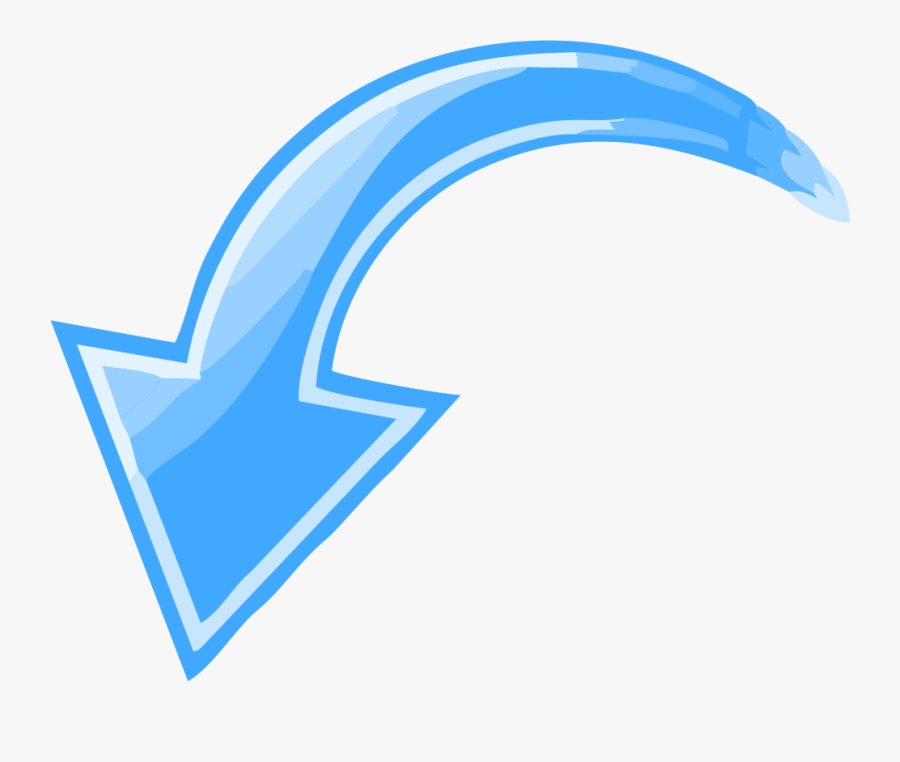 Transparent White Curved Arrow Png - Blue Curved Arrow Png, Transparent Clipart
