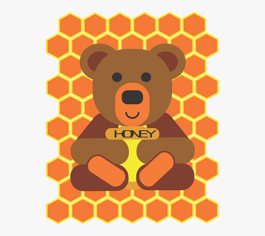 Honey, Bears, Teddy - Glass Hexagon Pool Tiles, Transparent Clipart