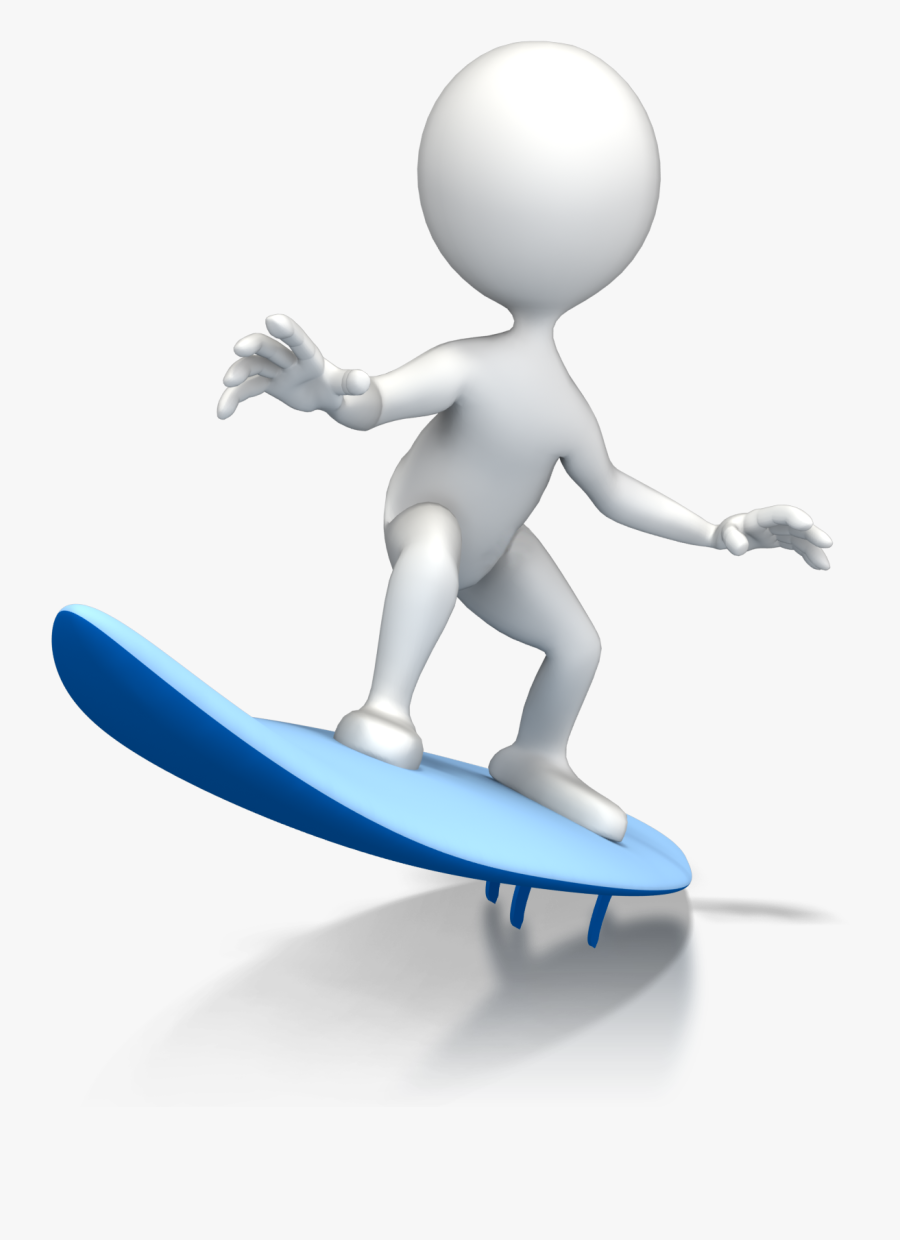 Presentermedia Surfing Presentation Powerpoint Animation - Stick Figure On Surfboard, Transparent Clipart